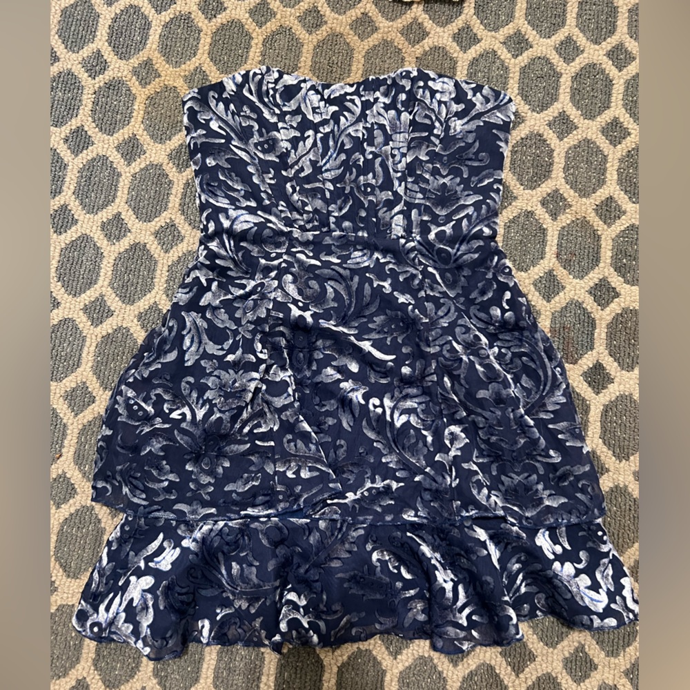 X small Majorelle Navy Strapless Mini Dress